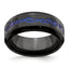 Titanium Wedding Band with Blue Anodized Accents and Polished Finish