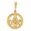 14K Gold Masonic Symbol Pendant with Polished Textured Finish for Men