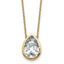 14k 4ct Cert Lab Grown Diamond VS+ F+ Pear Bezel Pendant