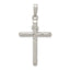 Sterling Silver 925 INRI Cross Pendant with Polished Textured Finish