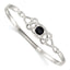 Sophia Jewelers Sterling Silver Onyx Celtic Bangle with Flexible Design