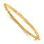 14K Polished and Textured Twisted Hinged Bangle