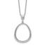 Sterling Silver Rhodium-plated Polished CZ Rounded Teardrop 17.5 Inch Necklace