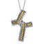 Sophia Jewelers Sterling Silver Gold-Plated Cross Necklace with Gift Box