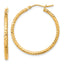 10K Gold Diamond-Cut Hoop Earrings with Polished Finish 2mm Oval