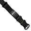 Stainless Steel Brushed Black IP-plated Black Leather Adj. ID Bracelet for Men