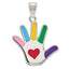 Sophia Jewelers Sterling Silver Autism Heart Pendant with Rhodium Enamel