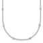Sterling Silver Polished White CZ 6-Station 16.5 with 1 inch Extension Necklace