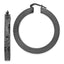 Sterling Silver Black Ruthenium Round Hoop Earrings with Diamond-Cut Finish