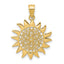 14K Gold Polished Filigree Sun Pendant with Textured Design by Sophia Jewelers