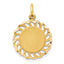 10K Gold Engravable Charm with Filigree Edges Elegant Polished Finish