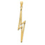 14K Gold Polished Lightning Bolt Pendant with Diamond-Cut Detailing for Men