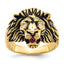 14k Mens 1/20 carat Diamond and Ruby Antiqued Lion Complete Ring