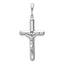 14K White Gold Crucifix Pendant with Polished Finish and Rhodium Plating