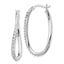 Sophia Jewelers Sterling Silver Diamond Twist Hoop Earrings with Platinum-Plated Finish