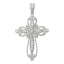 Sophia Jewelers Sterling Silver CZ Filigree Cross Pendant Rhodium-Plated