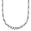 14k White Gold 10 carat Lab Grown Diamond VS+ F+ Complete Round 16 inch Graduated Tennis Necklace