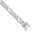 14K White Gold 8 inch 10mm Hand Polished Figaro Link with Box Catch Clasp Bracelet