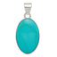 Sterling Silver Turquoise Polished Oval Pendant