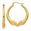 14K Gold Polished Ram Hoop Earrings for Women Elegant Creole Style