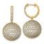14k 13 7/8 carat Lab Grown Diamond VS+ F+ Pave Ball Complete Dangle Hoop Earrings