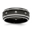 Edward Mirell Titanium Wedding Band with White Sapphire Bezel