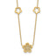 14K Polished and Filigree Flower Stations with 1in. ext. Necklace