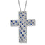 Sophia Jewelers Sterling Silver September Birthstone Cross Necklace Gift Ready