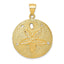 14K Gold Solid Polished Laser-Cut Sand Dollar Pendant for Men | Elegant & Textured
