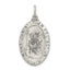Sterling Silver 925 Antiqued St. Christopher Football Medal Pendant Solid