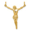 14K Gold Polished Corpus Pendant with Semi-Solid Design 35mm