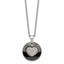 Black Ceramic Heart CZ Necklace in Stainless Steel