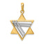 14K Two-Tone Gold Star of David Pendant with Open Back Elegant and Timeless Design
