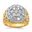 14k Two-tone Mens 2 carat Kentucky Cluster Ring Mounting, Mounting Only