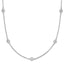 Sterling Silver 24 Polished CZ Necklace with Rhodium Finish Unisex