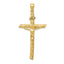 14K Gold INRI Crucifix Pendant with Polished Finish and Solid Design