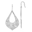 Sterling Silver Rhodium-plated Polished CZ Floral Teardrop Dangle Earrings