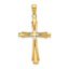 14K Gold Polished Solid Cross Pendant with Flat Back Design