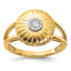 14k Satin Diamond Flower Ring