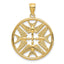 14K Yellow Gold Polished Doves Circle Pendant Elegant Cast Design