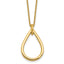 14K Polished Fancy Open Teardrop w/ 2in Ext. Necklace