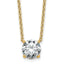 14k 2 1/2 carat Lab Grown Diamond VS+ F+ Round Complete Four Prong 18 inch Solitaire Necklace