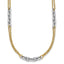 14K Two-Tone Polished 4.8mm Fancy Oval Link and Double Strand Chain 17 inch Necklace Plus 2 inch Extender