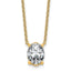 14k 3 carat Lab Grown Diamond VS+ F+ Oval Complete Four Prong 18 inch Pendant Necklace