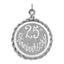 Sterling Silver 925 Rhodium-Plated 25th Anniversary Engravable Charm Elegant Polished Finish