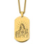 Etched Jesus Dog Tag Necklace in Gold-Tone Stainless Steel