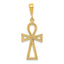 10K Gold Ankh Cross Charm with Polished Finish Solid and Elegant