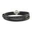 AMEN Stainless Steel Serenity Prayer Black Leather Wrap with Magnetic Clasp 22.25 Inch Bracelet