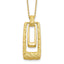 14K Polished and Satin Rectangle Pendant w/.25in ext. Necklace