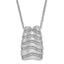Sterling Silver & CZ Brushed Brilliant Embers w/ 2in ext Necklace